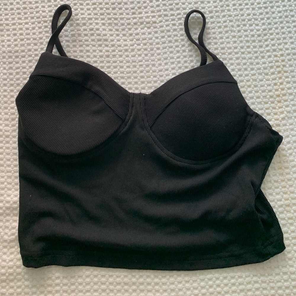 Black cropped corset top